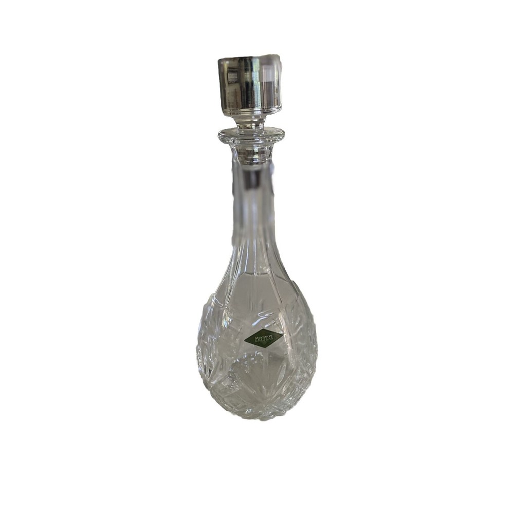 Shannon Hand Crafted Crystal Whiskey Wine Decanter with Stopper - 12.5" H